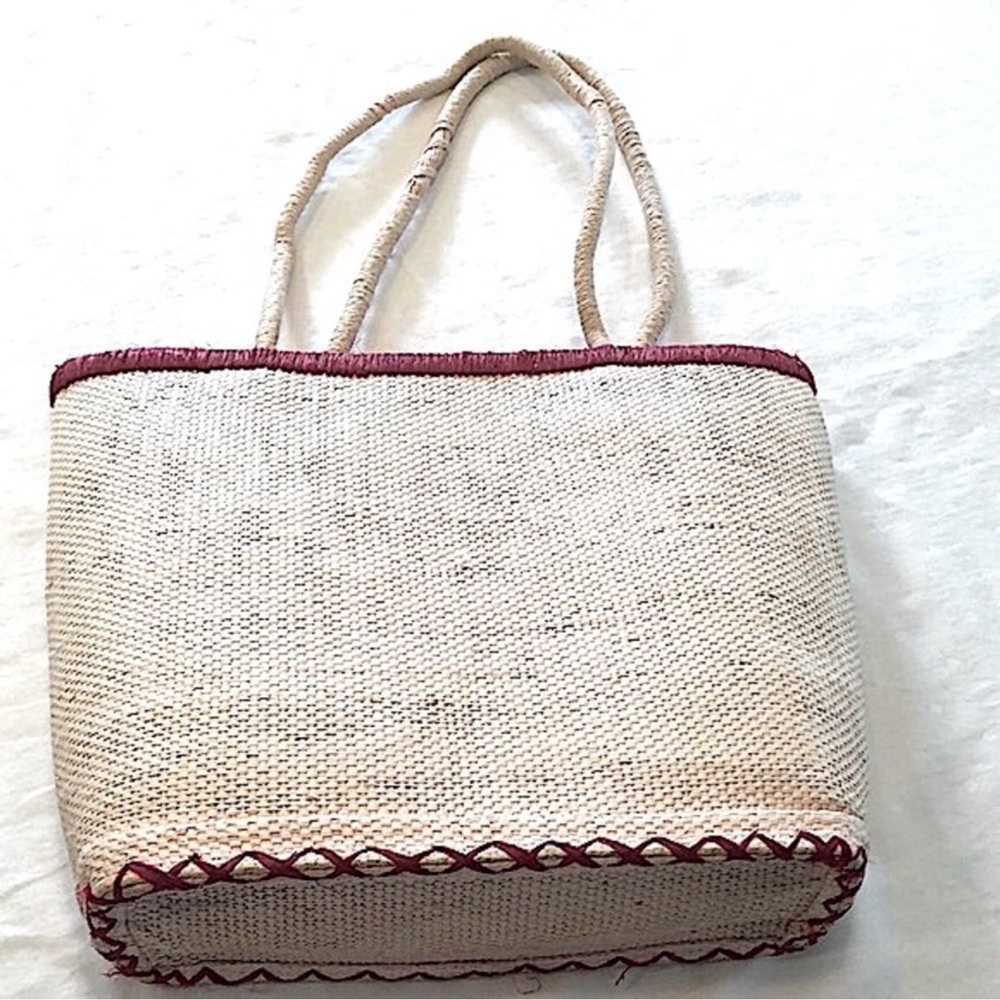 Vintage Fashionista Ladies Embellished Embroidered Appliqué Straw Bag - Picture 8 of 16